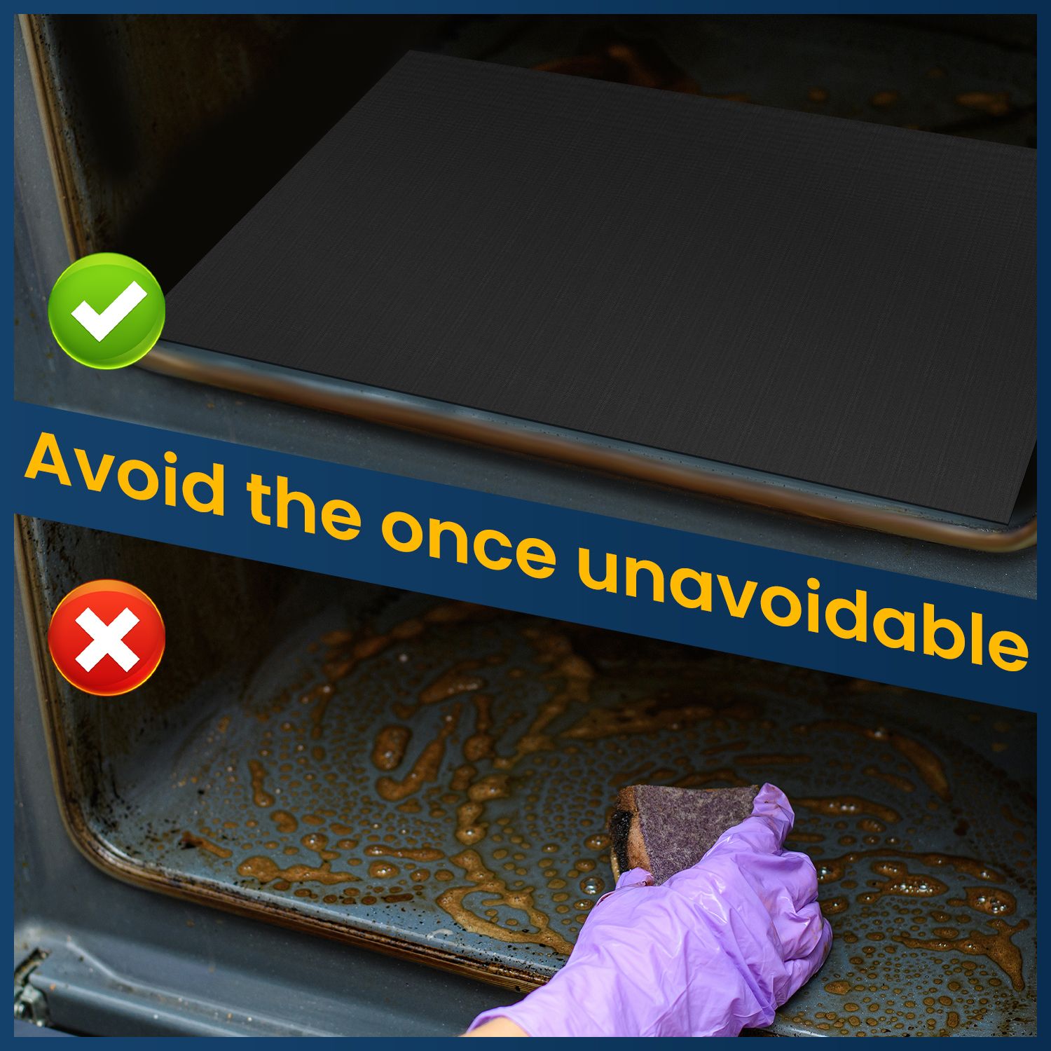 Oven Liners - Black, 3 Pack