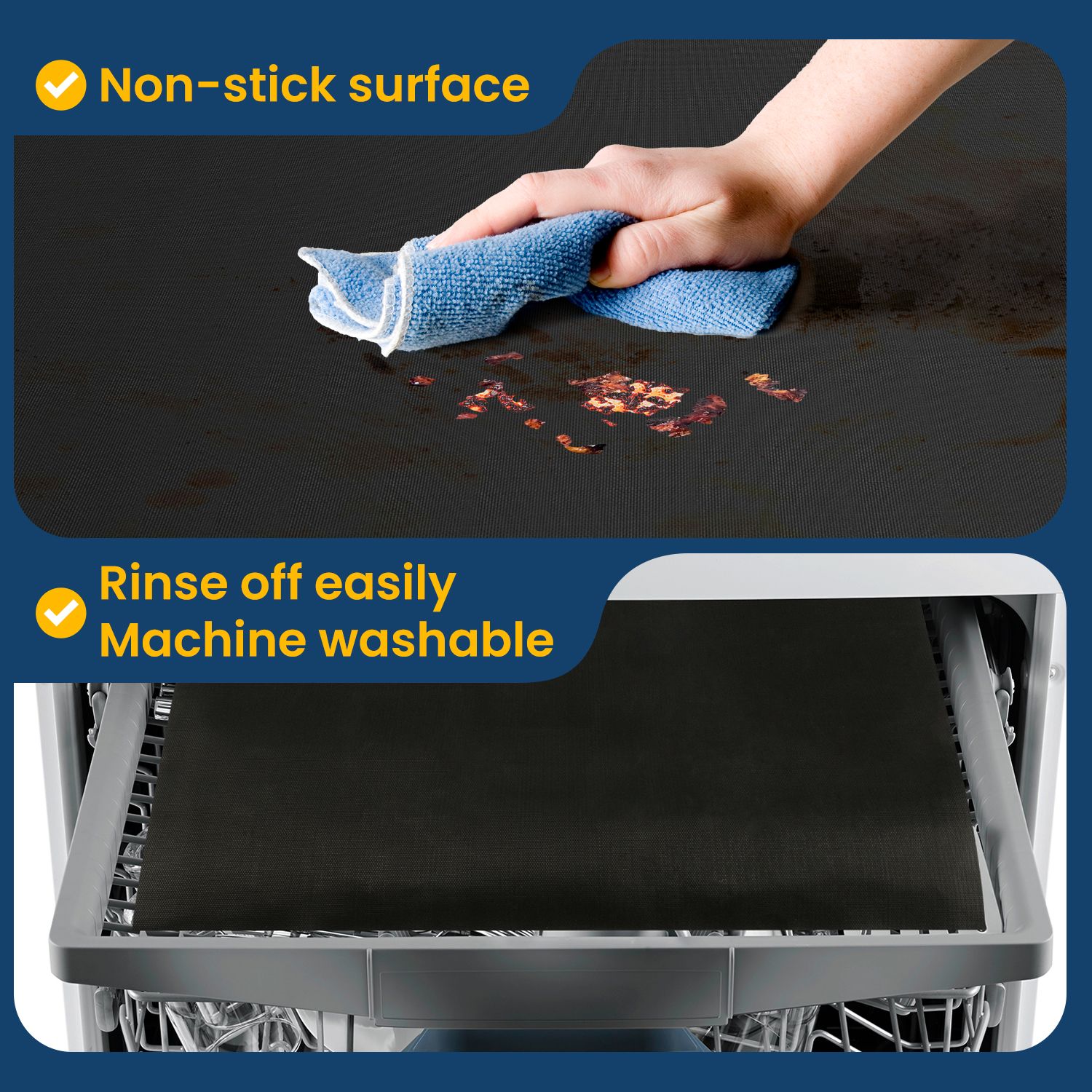 Oven Liners - Black, 3 Pack