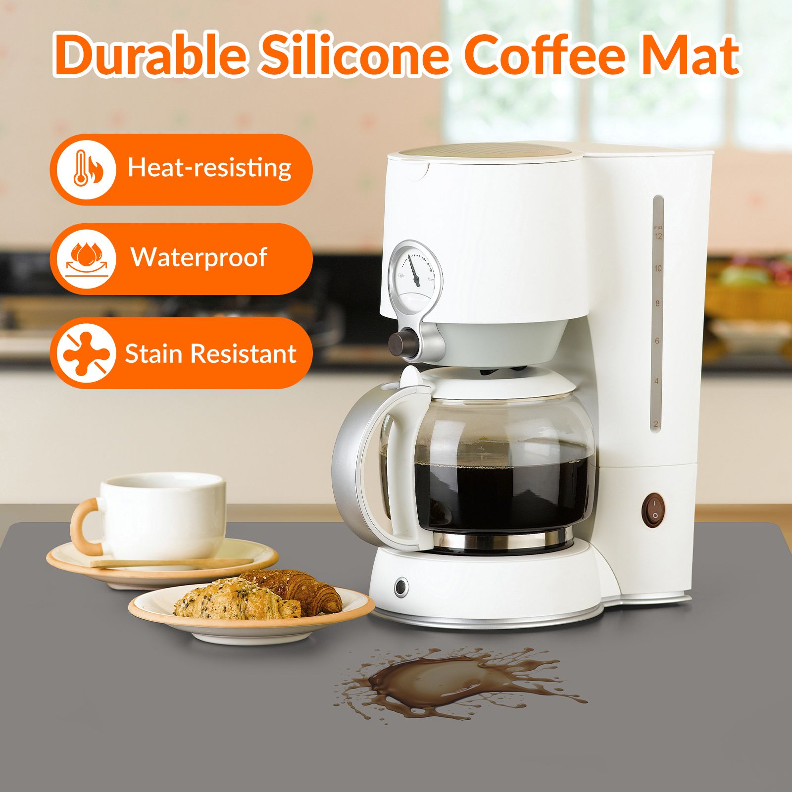 Countertop Protector Mat - Dark Grey, 23.6L x 15.7W