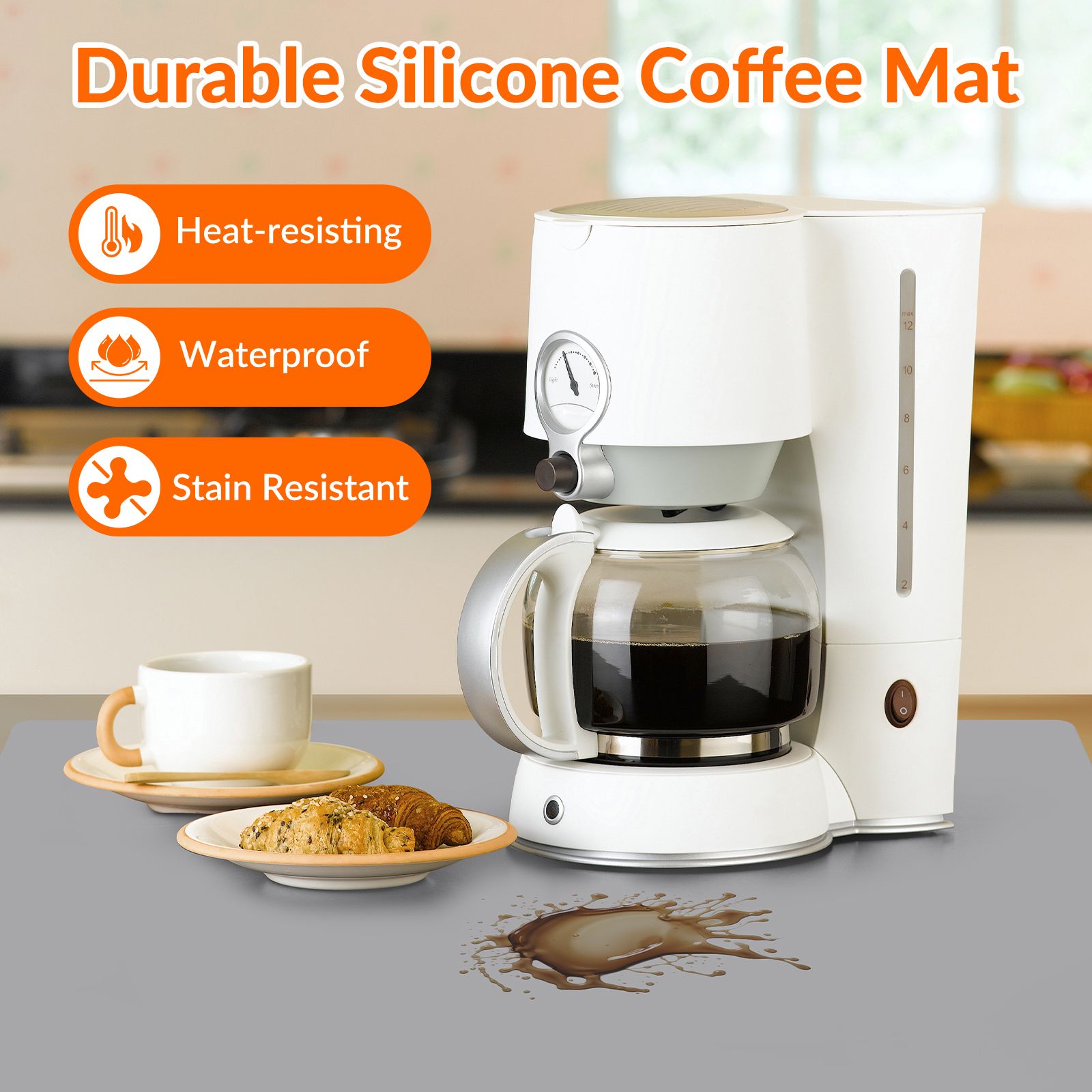 Countertop Protector Mat - Light Grey, 23.6L x 15.7W