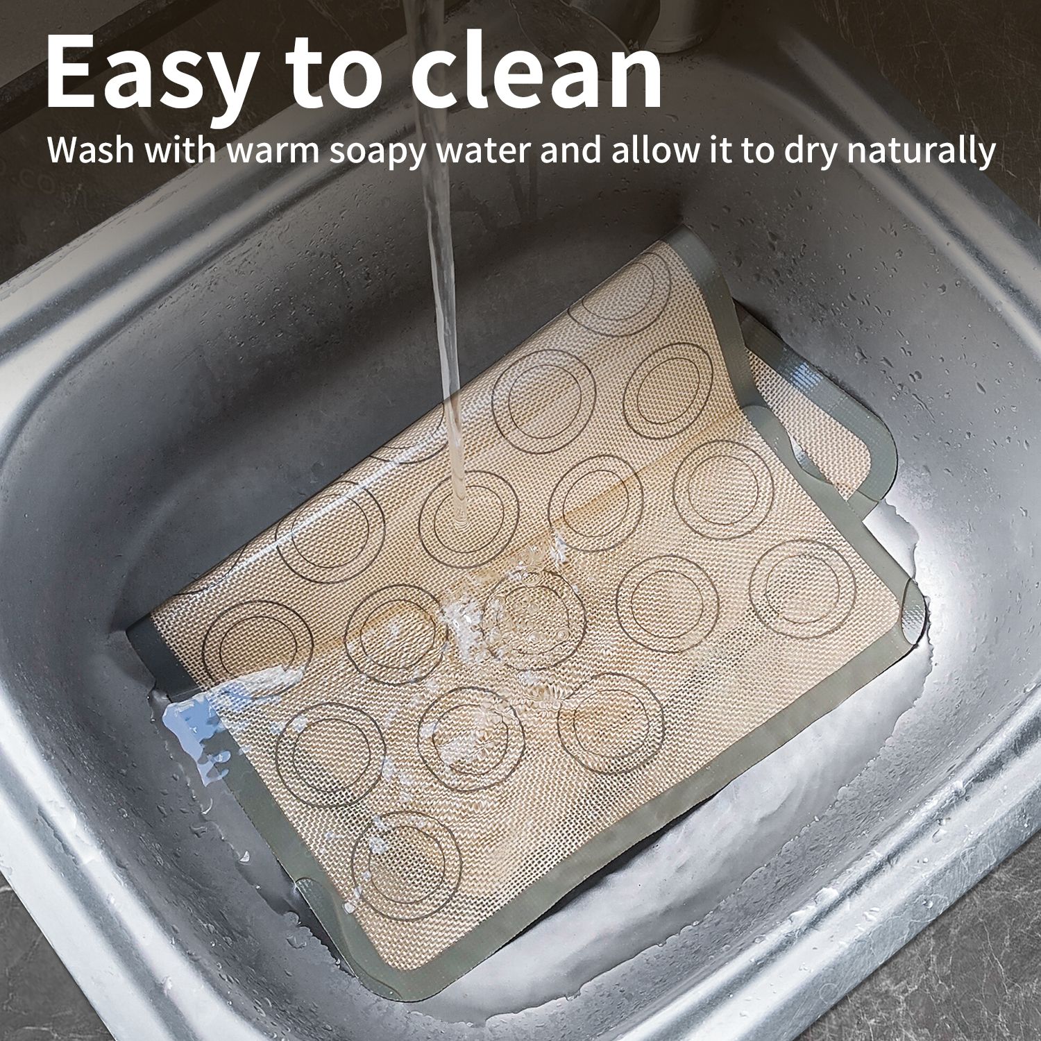 Macaron Baking Mat - Grey, 2 Pack