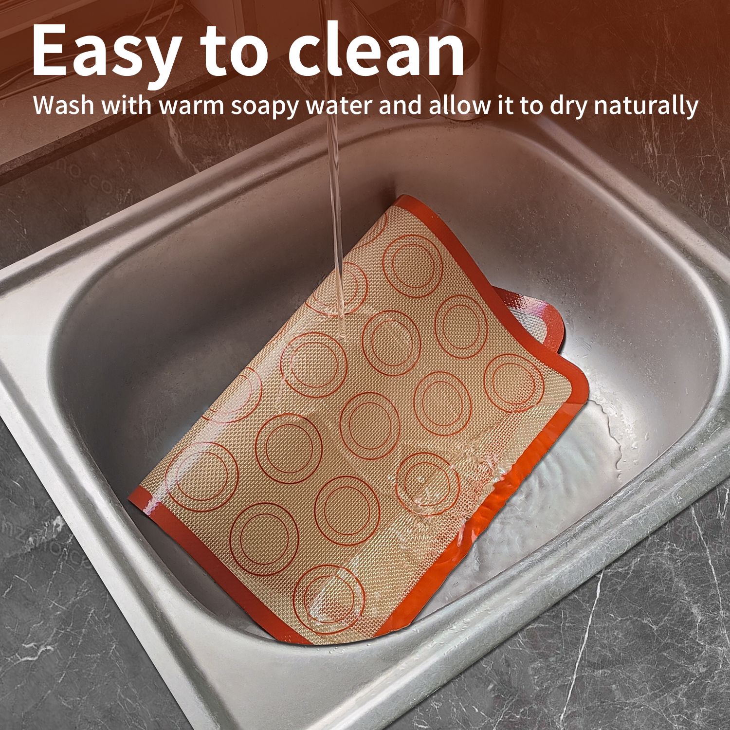 Macaron Baking Mat - Red, 2 Pack