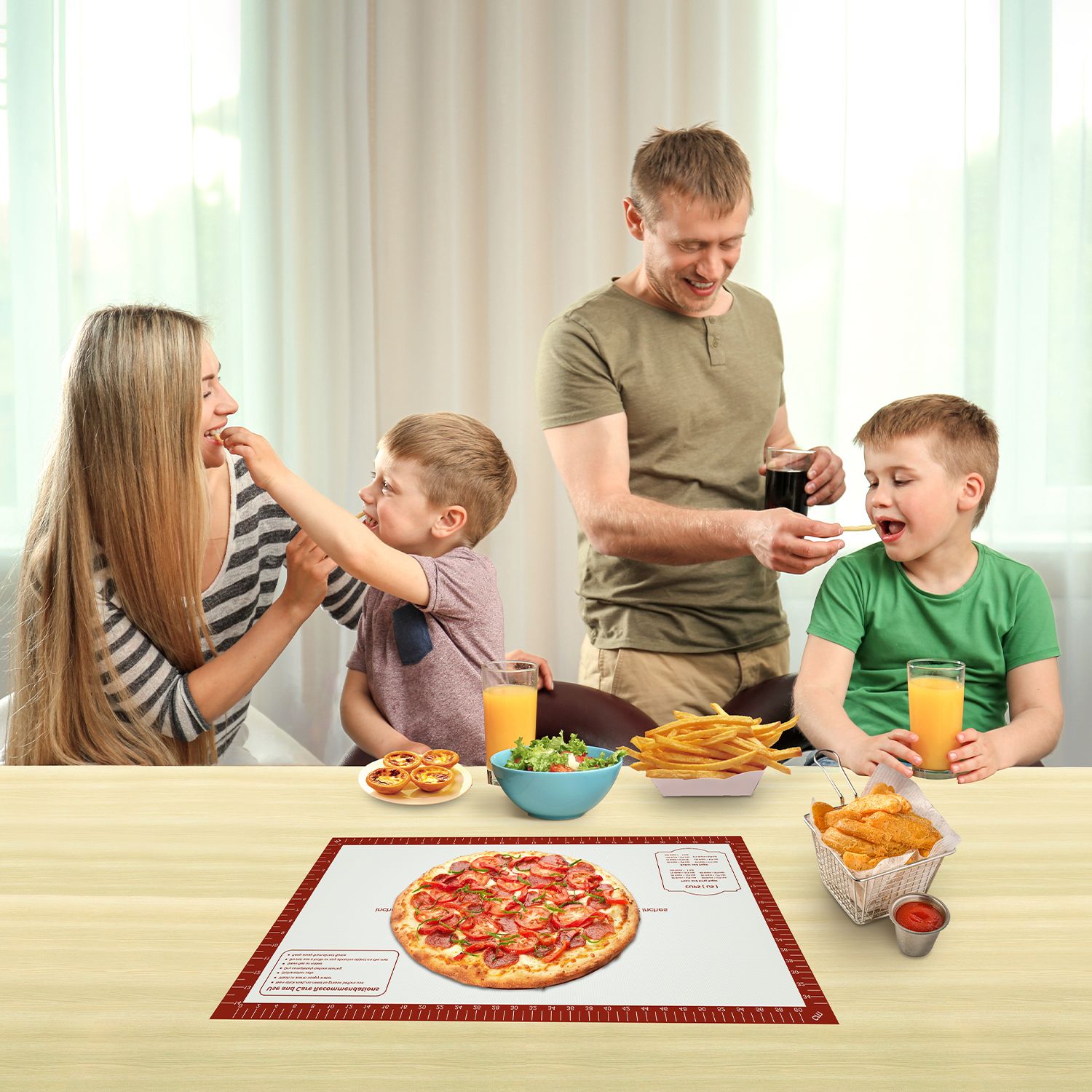 Pastry Mat with Measurements - Red, 26x16