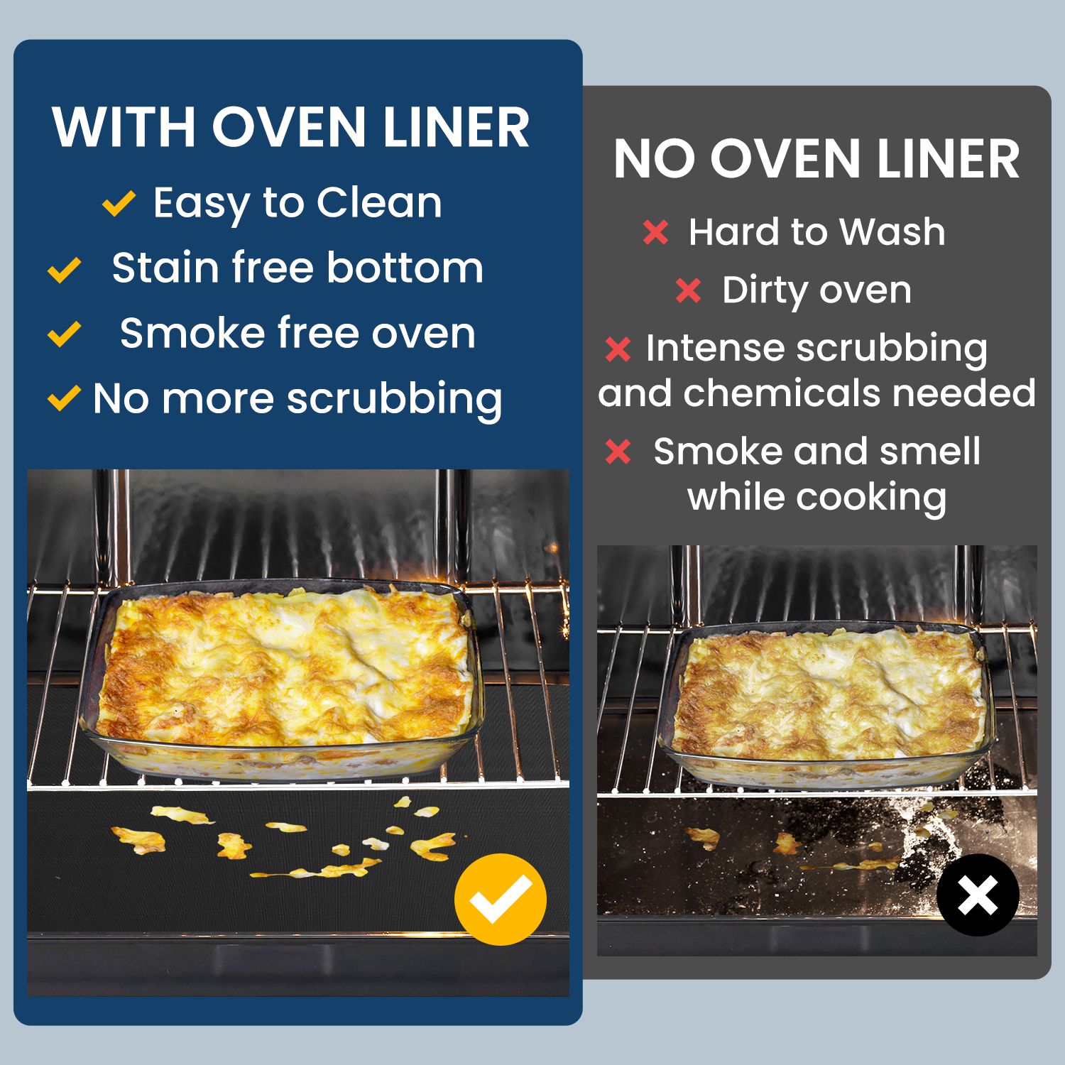 Oven Liners - Black, 3 Pack