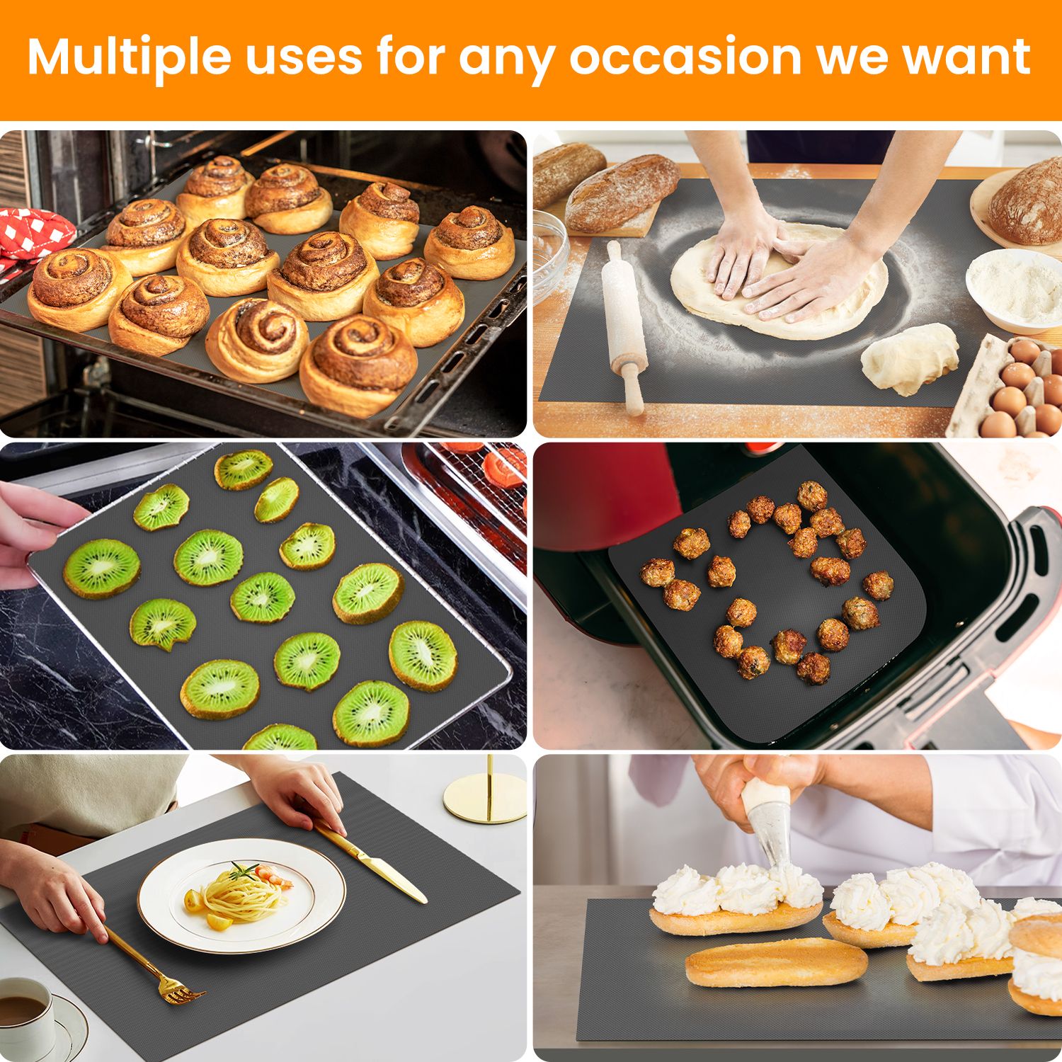 Silicone Baking Mat - Gray