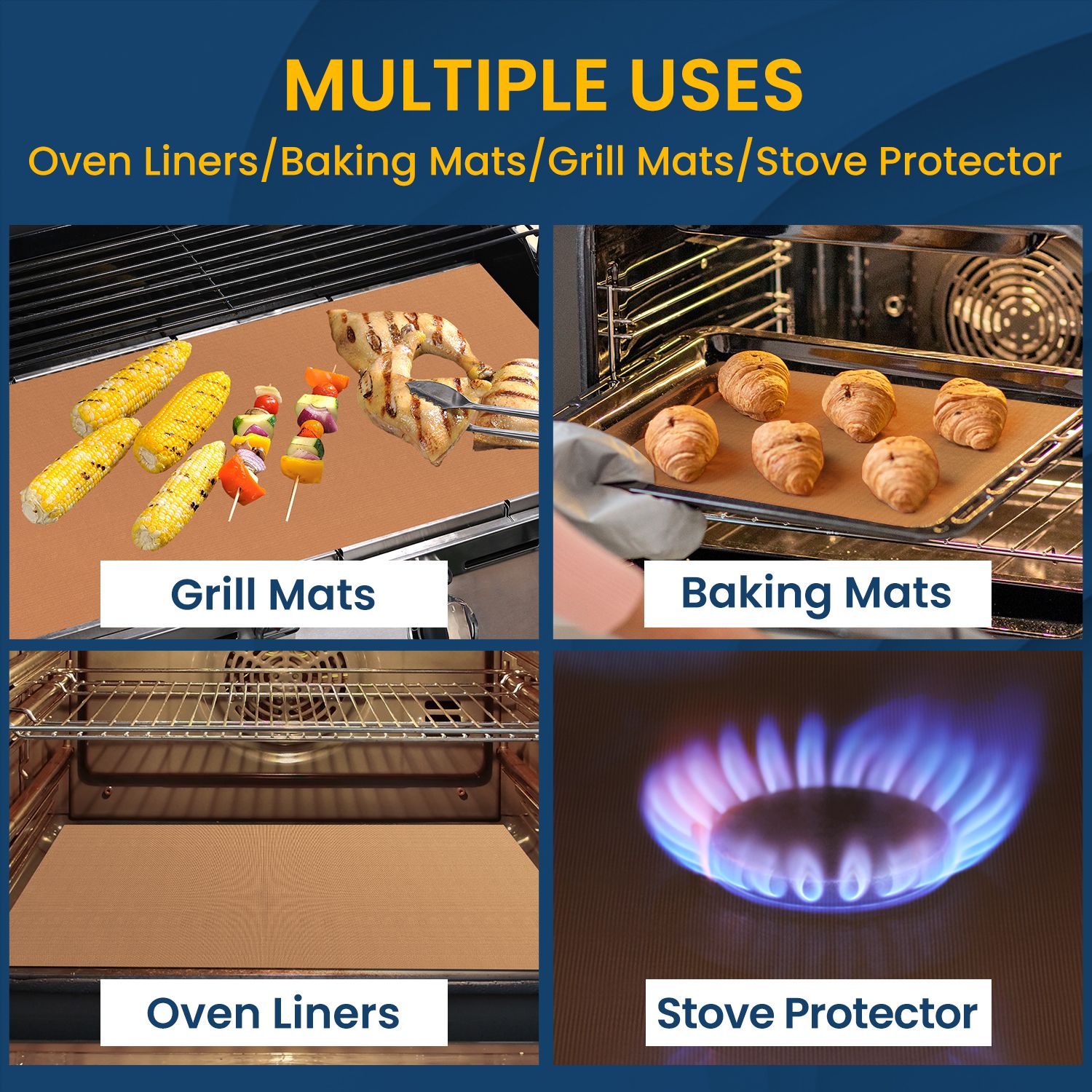 Oven Liners - Copper, 2 Pack