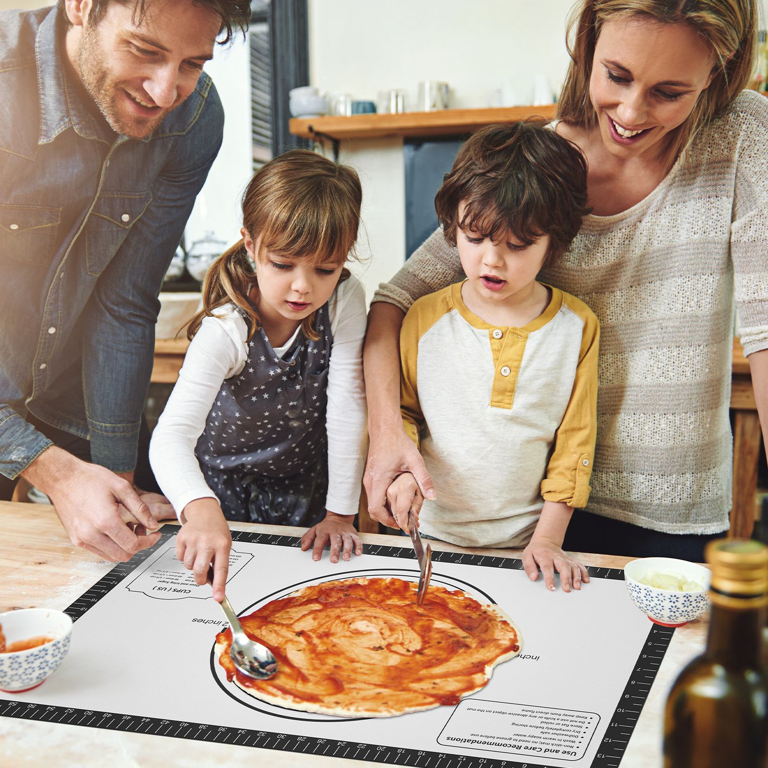 Pastry Mat with Measurements - Black, 26x16