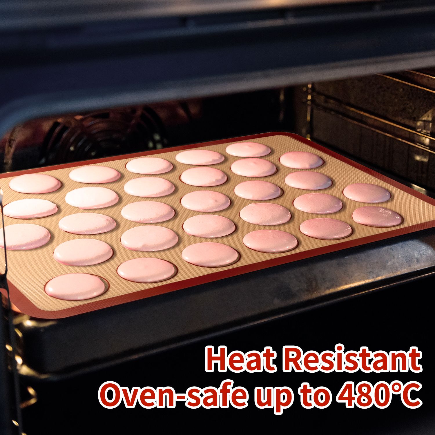 Macaron Baking Mat - Red, 2 Pack