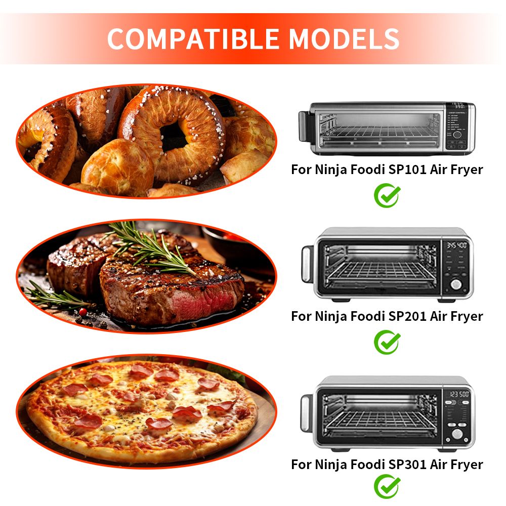 Reusable Silicone Air Fryer Liners - Black, 6 Pack