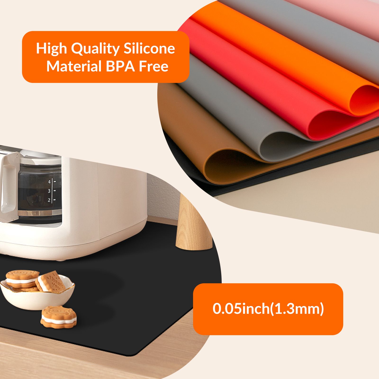 Countertop Protector Mat - Black, 23.6L x 15.7W