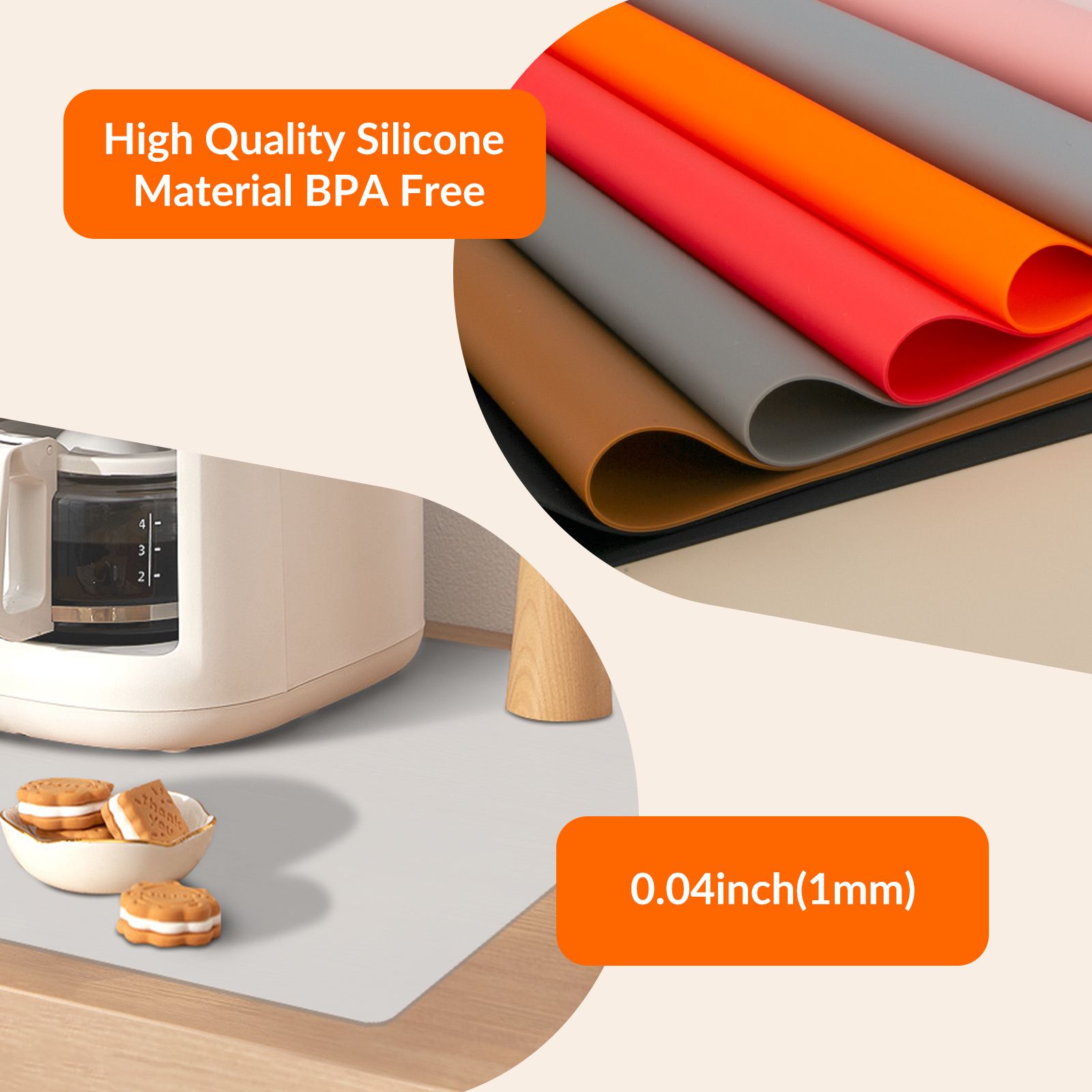 Countertop Protector Mat - Translucent, 23.6L x 15.7W