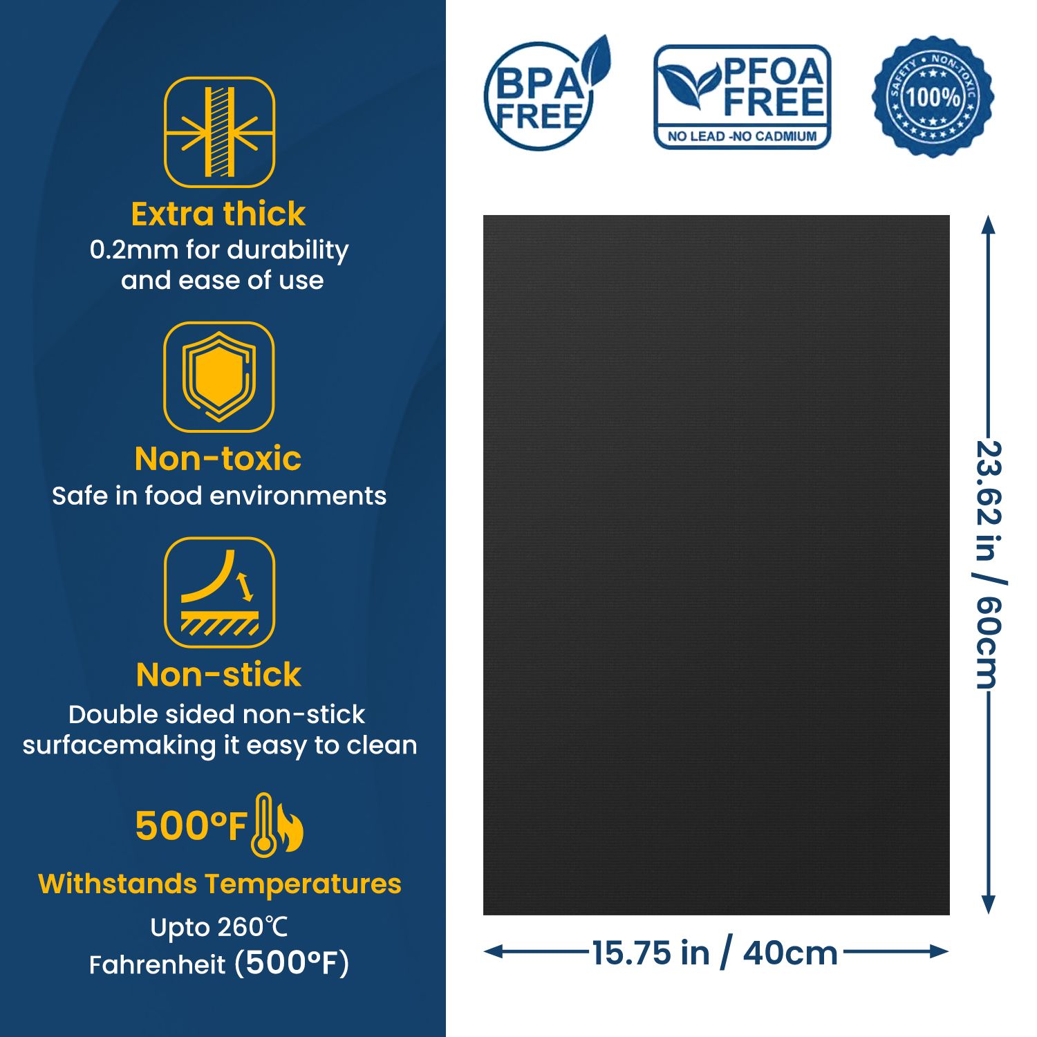 Oven Liners - Black, 2 Pack