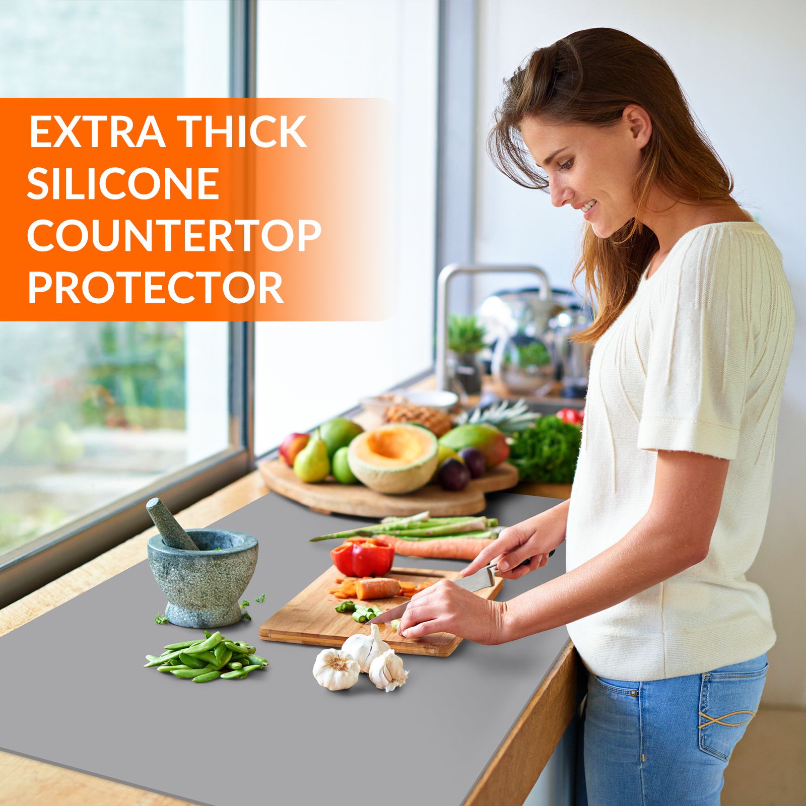 Countertop Protector Mat - Light Grey, 23.6L x 15.7W