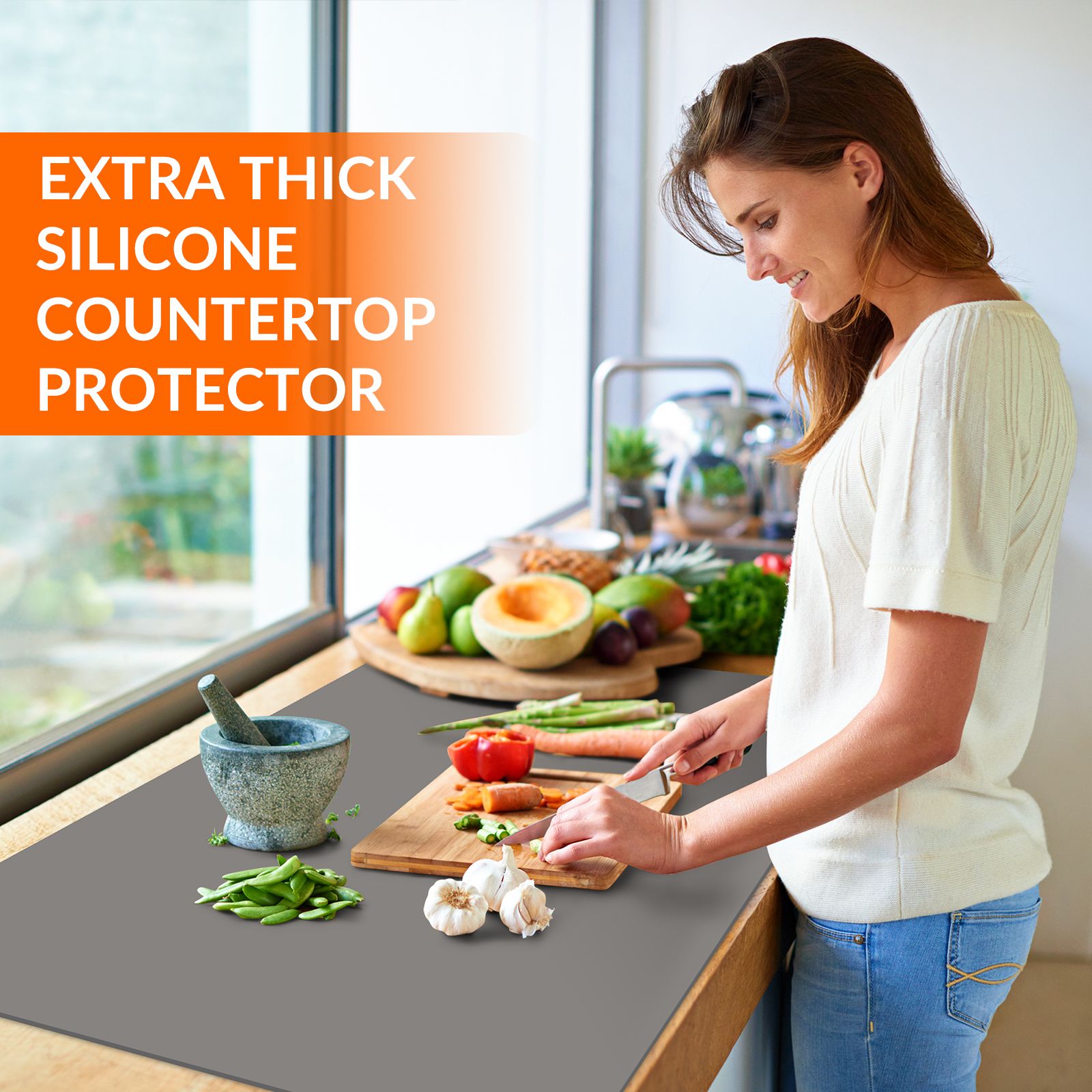 Countertop Protector Mat - Dark Grey, 23.6L x 15.7W