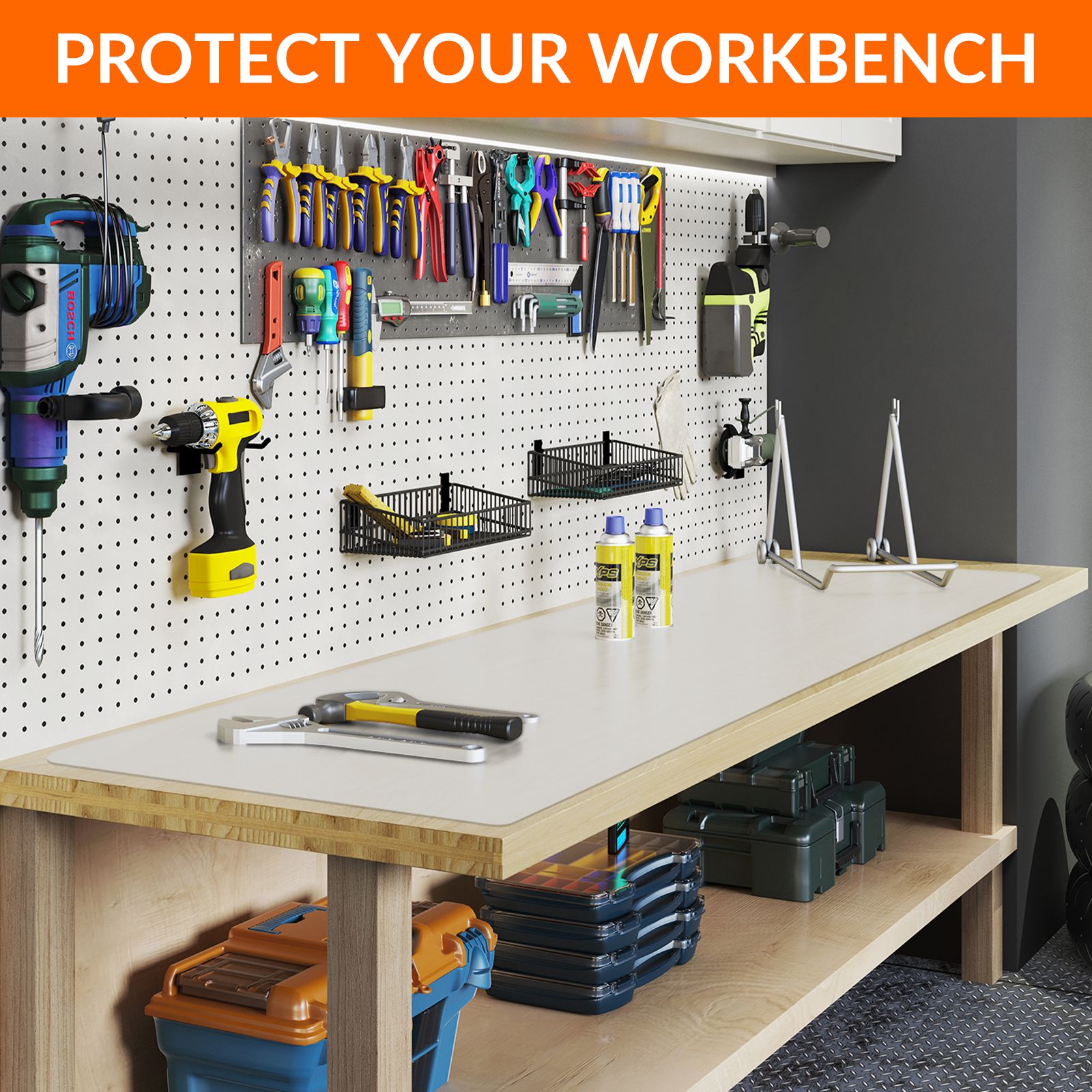 Countertop Protector Mat - Translucent, 23.6L x 15.7W