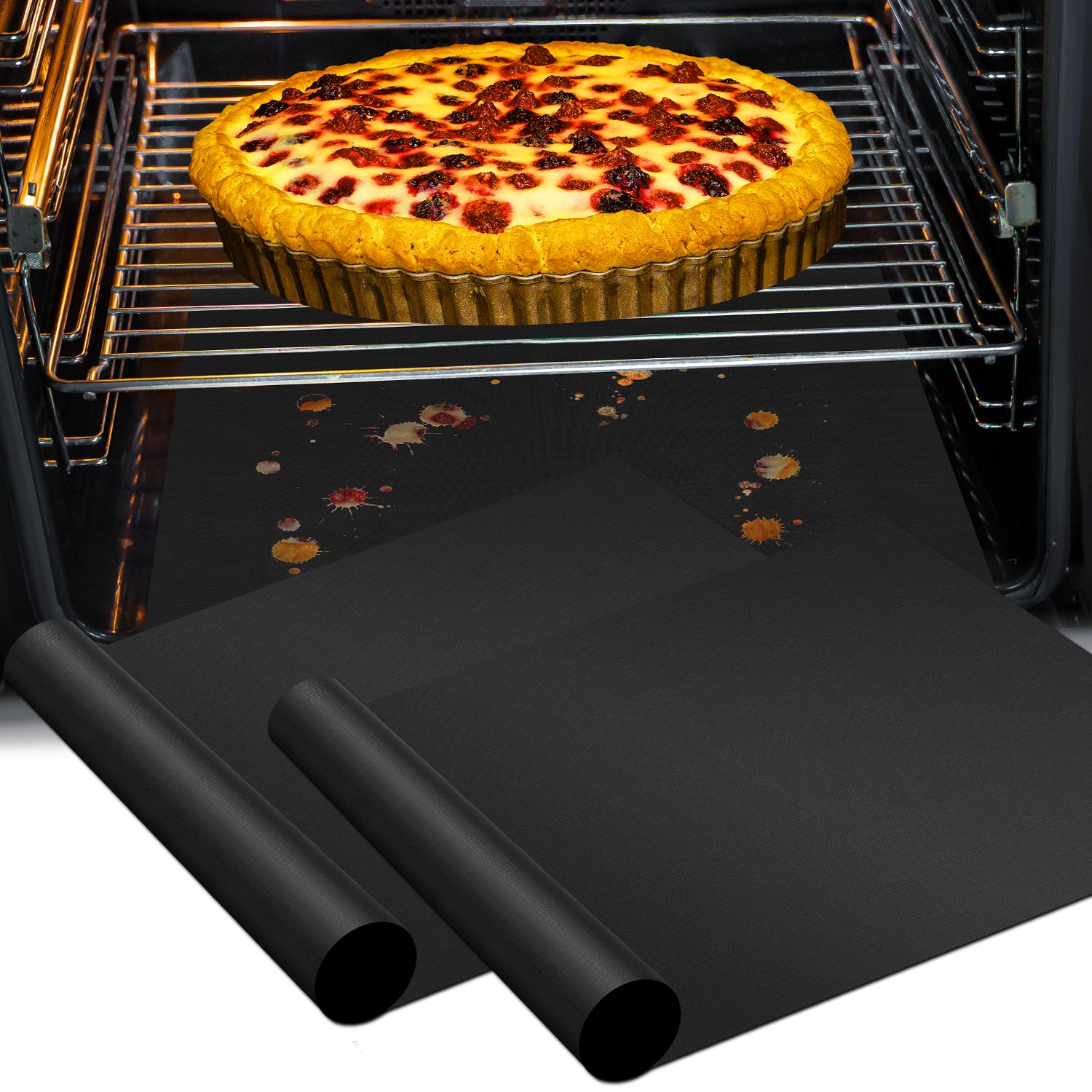 Oven Liners - Black, 2 Pack