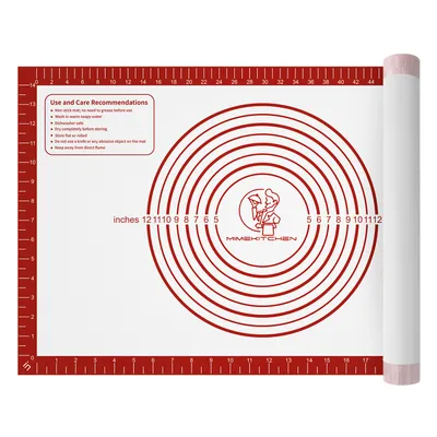 Pastry Mat with Measurements - Red, 26x16