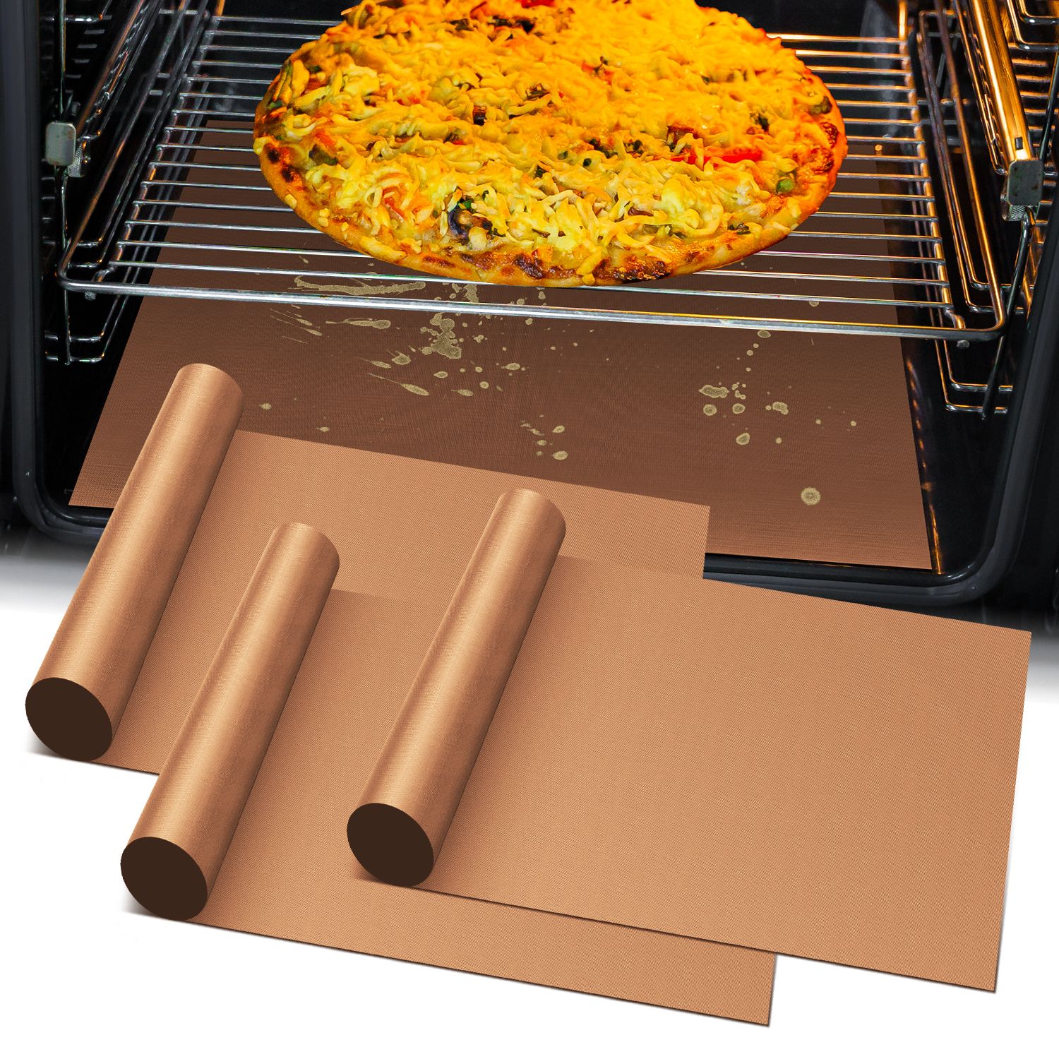 Oven Liners - Copper, 3 Pack